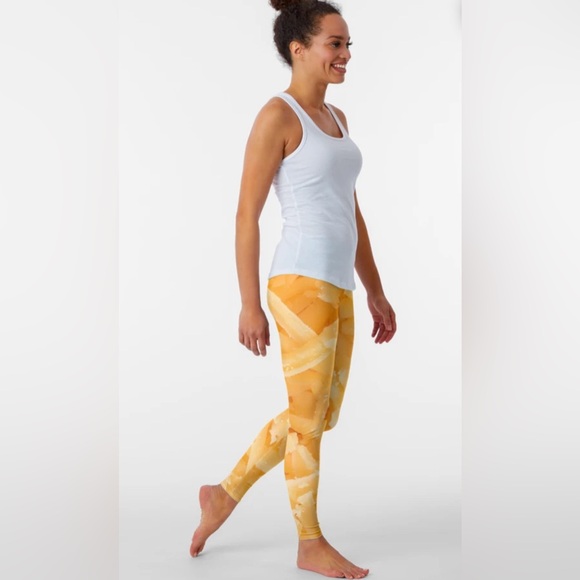 Orange grated cheese print leggings - size XL (equiv to size 12) - Picture 6 of 6